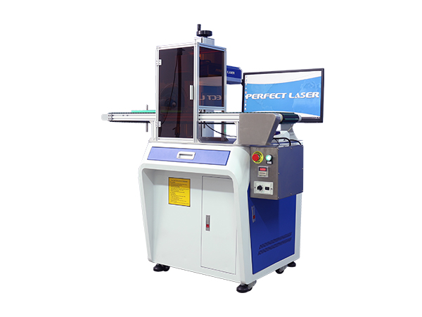 20W 30W 50W Floor-standing Pen Conveyor Belt Laser Marking Machine With Enclosed Cover For Metal-PEDB-460 Pro
